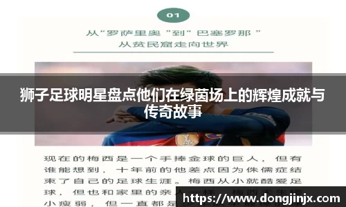 狮子足球明星盘点他们在绿茵场上的辉煌成就与传奇故事